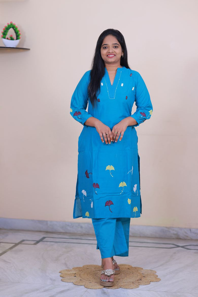 Cotton Embroidery 2 piece dress