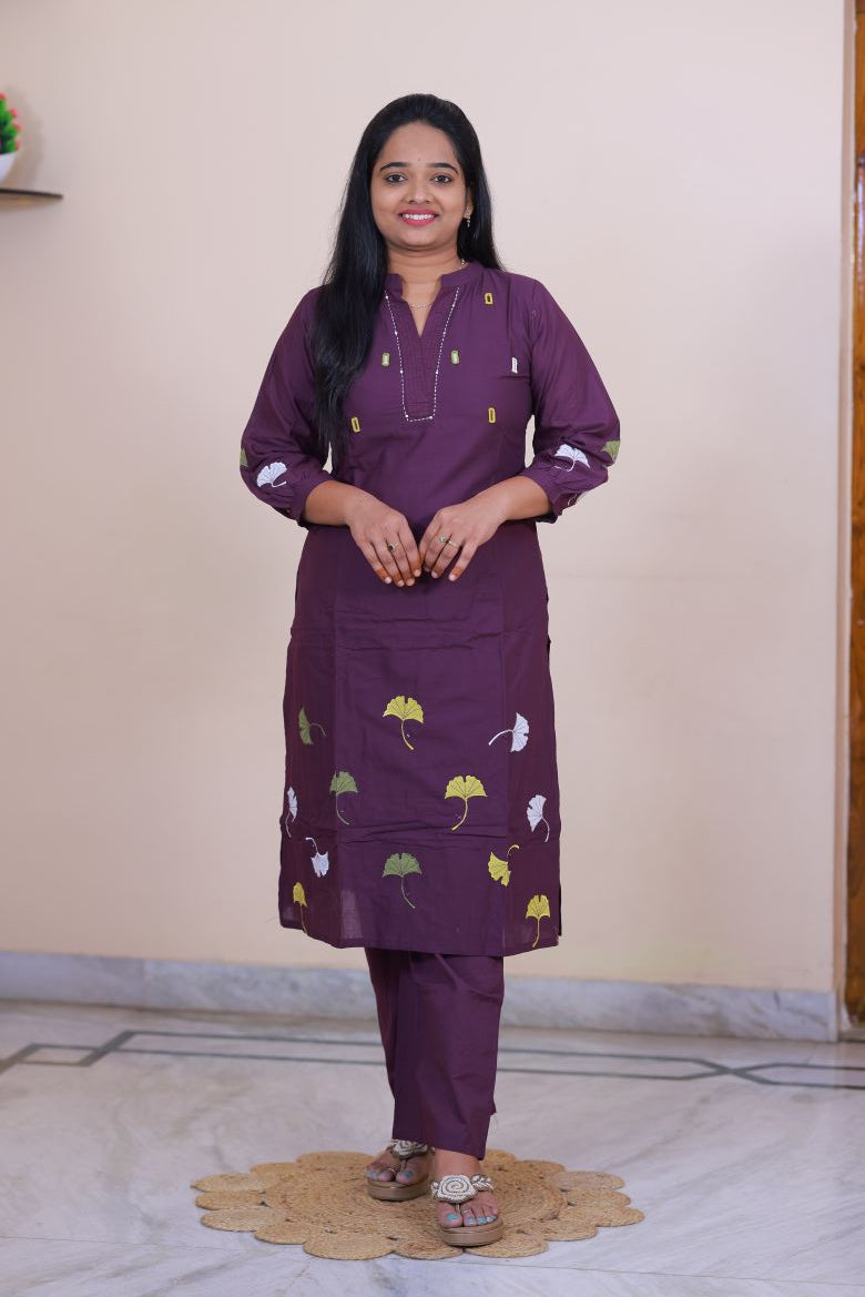 Cotton Embroidery 2 piece dress