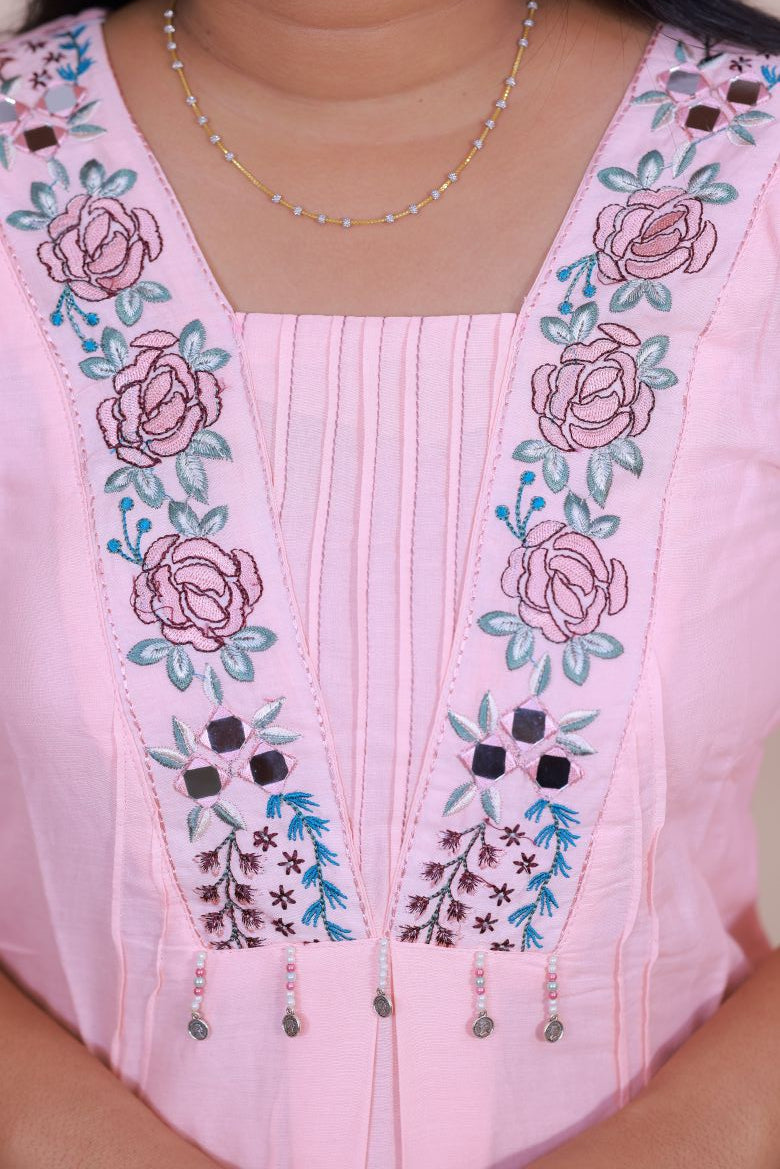 Cotton Embroidery 3 piece dress