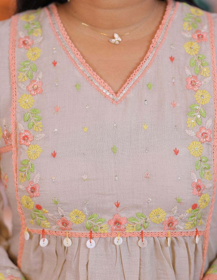 Mul Mul Cotton 3 piece dress