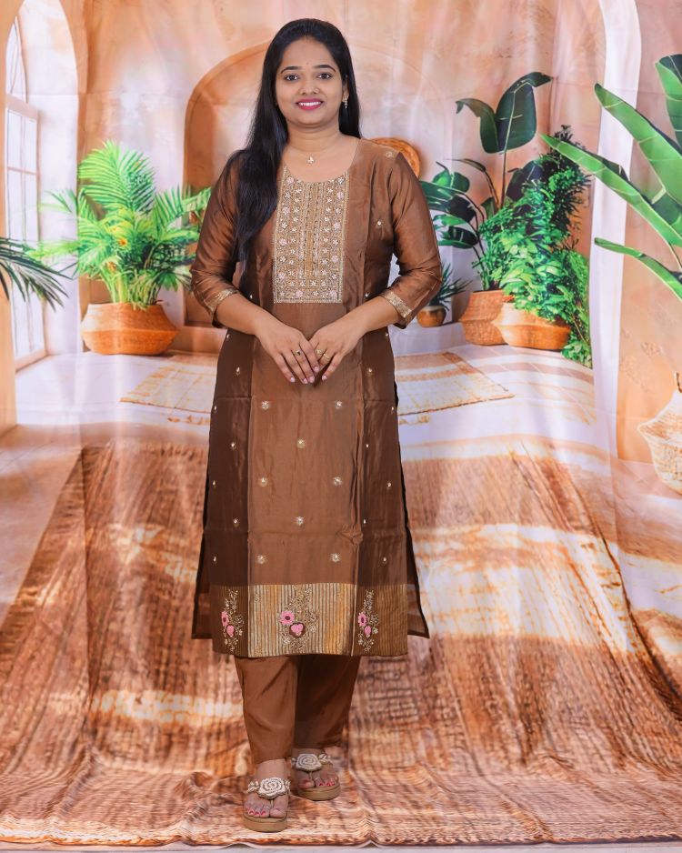 Soft Banaras Mulchander Kurta Set with Dupatta