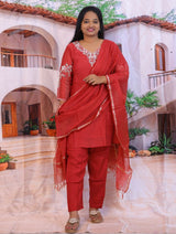 Banaras Mulchanderi 3 piece dress