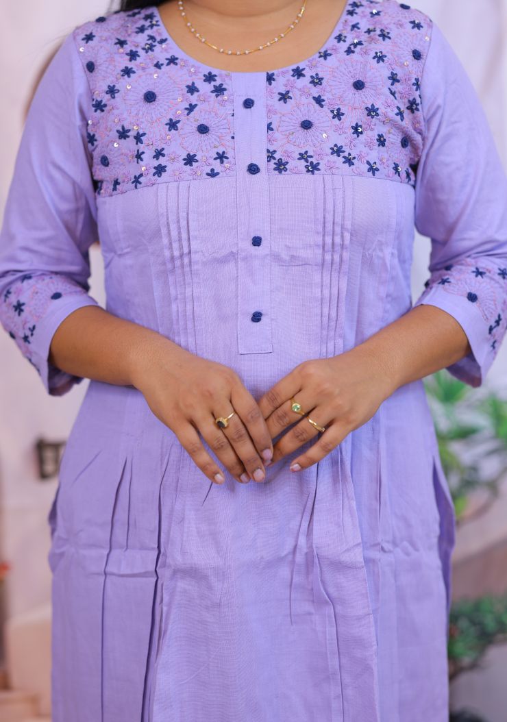 Cotton Embroidery 2 piece dress