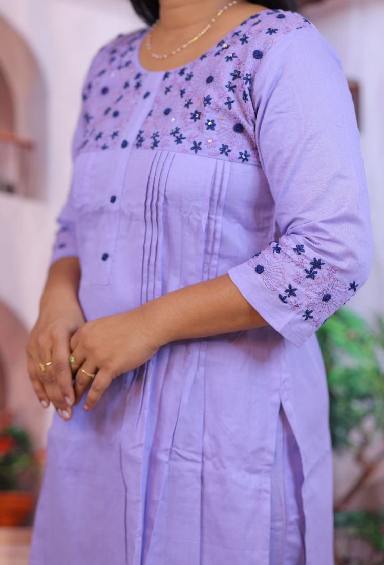 Cotton Embroidery 2 piece dress