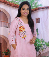 Cotton embroidery 2 piece dress