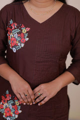 Cotton Embroidery 3 Piece dress