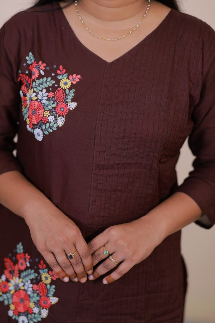 Cotton Embroidery 3 Piece dress
