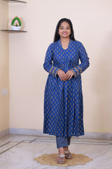 Jaipur Cotton Ajrakh Print 3 piece dress