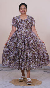 Chanderi Silk Kalamkari Print Frock