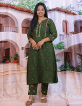 Cotton Embroidery 2 piece dress