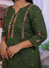 Cotton Embroidery 2 piece dress