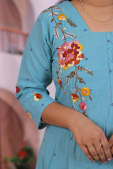 Cotton embroidery 2 piece dress